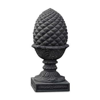 Großer grauer Pinienzapfen aus Impruneta Terracotta – elegante Gartenskulptur